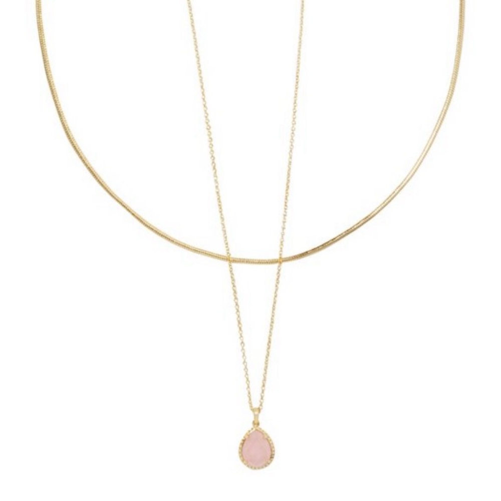 KENDRA SCOTT Sami Quartz 14K Gold Over Brass Multi-Strand Necklace-Rose …